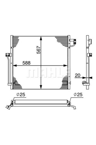 Mahle AC41000S KNECHT  Klima Radyatörü (630×805) Mb M-Class (W166)/Gl/Gle (Eno:8Fc351004574) ürün görseli