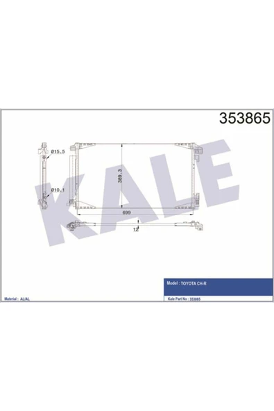 Kale 353865 OTO Radyatör  Klima Radyatörü Toyota Uyumlu Ch-R 1.2 Cvt 4Wd 16- ürün görseli