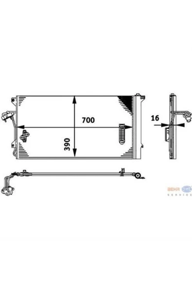 Mahle 8FC351317461 BEHR 8FC351317-461 Klima Radyatörü Touareg 7L 03- / Q7 4L 06- / Cayenne ürün görseli 1