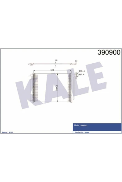 Kale 390900 OTO Radyatör  Klima Radyatörü Bmw X5 496X393X16 ürün görseli 1