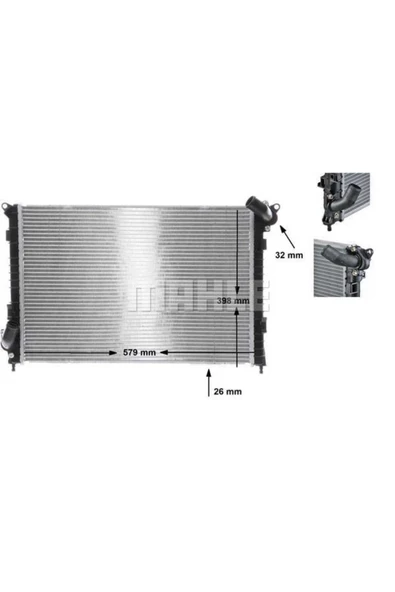 Mahle 8MK376749511 BEHR 8MK376749-511 Radyatör Mini Cooper 02-07 578×398×26 Ac - Mekanik