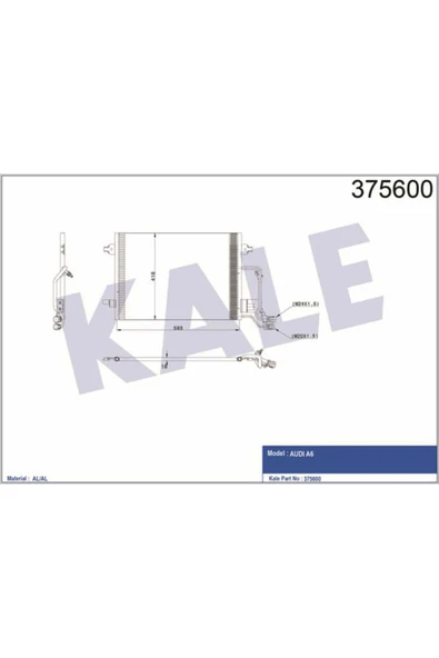 Kale 375600 OTO Radyatör  Klima Radyatörü A6 97- 615X420X18 ürün görseli 1