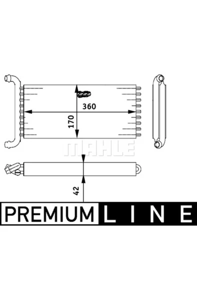 Mahle AH113000P KNECHT  Kalorifer Radyatörü (360×170×42) W639 3.0 3.2 2.0 Cdı M 112. 951 (Eno:8Fh351312141) ürün görseli