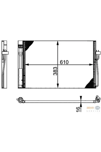 Mahle AC345000P -KNECHT  Klima Radyatörü (610×383×16) E60 E61 E65 E66 E67 M47 D20 (204D4) 8Fc351301331 ürün görseli 1