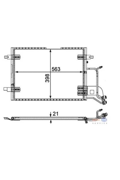 Mahle AC352000S KNECHT  Klima Radyatörü (Kondenser) 97-01 Passat 1.6-1.8-1.9TDI ürün görseli