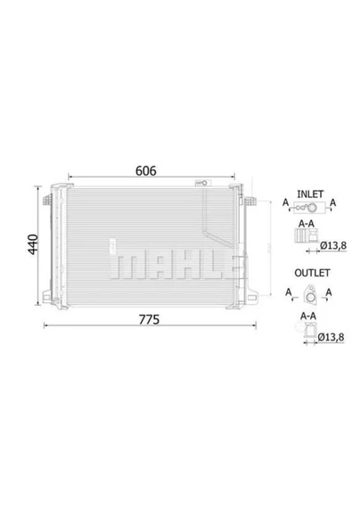 Mahle 8FC351343274 BEHR 8FC351343-274 Klima Radyatörü W204 207 212 218 07- ürün görseli 1