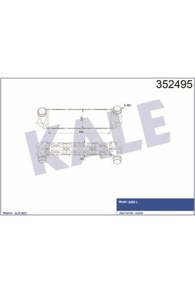 Kale 352495 OTO Radyatör  Intercooler Bmw 5 F10-F11-F18 13-