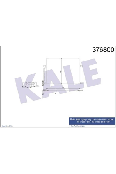 Kale 376800 OTO Radyatör  Klima Radyatörü Bmw 3 E46 566X422X16 ürün görseli 1