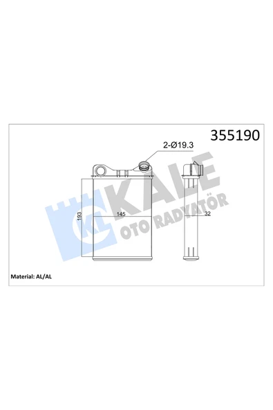 Kale 355190 OTO Radyatör  Kalorifer Brazıng Fiat Punto-Zastava 10 Kalorifer
