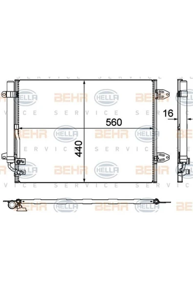Mahle 8FC351319421 BEHR 8FC351319-421 Klima Radyatörü Passat B6 05- B7 10- Cc 08- 540X440X16 ürün görseli 1