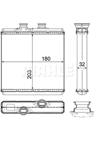 Mahle AH183000P Kalorifer Radyatörü (180×203×32) W204 S204 C 180 Cgı C 200 Cgı M 274.910 8Fh351315411 ürün görseli 1