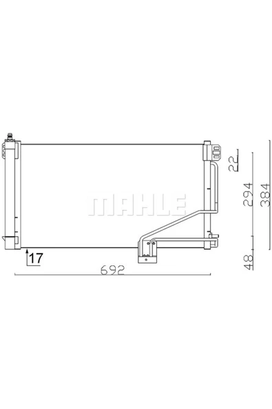 Mahle AC347001S KNECHT  Klima Radyatörü (692×384×17) W203 S203 C 180 C 200 C 200 Cgı M 111.951 8Fc351301354 ürün görseli