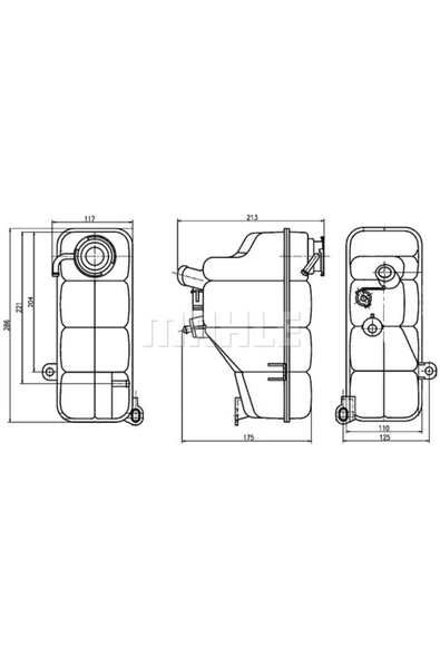 Mahle CRT123000S Crt123000s Yedek Su Deposu (213×286×110) W202 S202 A208 C 180 C 200 C 280 M 111.921 (eno:8ma3