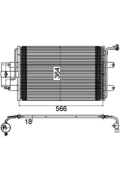 Mga 82154  Klima Radyatörü Golf V 03- Golf IV 08- Bora Eos 06- Jetta III 05- Caddy Tt 38024788 ürün görseli 1