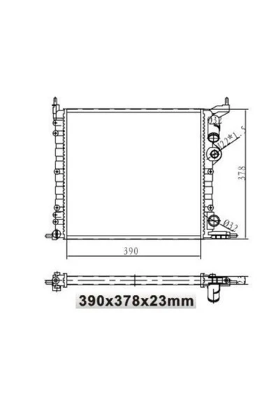 Mga 80124  Su Radyatörü R19 1.4 E7j Nac Clıo I 90-98 1.4 8v E7j Mt Nac 390x378x23 ürün görseli