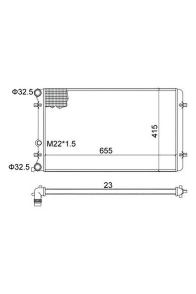 Magneti Marelli 359000300220  Radyatör Golf4 Bora A3 Toledo 97-04 Akl Bfq Bcb Agn AgrAhf Alh 1.6 1.8 1.9TDI 652×404Mm ürün görseli 1