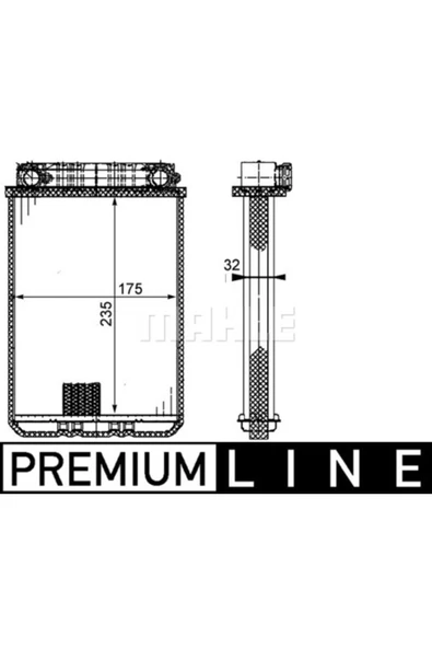 Mahle AH77000P KNECHT  Kalorifer Radyatörü (180×235×32) W203 S203 C 180 C 200 C 230 M 111.951 8Fh351311181 ürün görseli 1