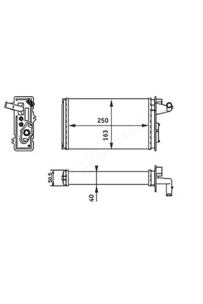 Ori KFI006 Kalfer Radyatörü Tempra Tipo / 145 94- 146 94- 155 92- Brazıng 250X156X32 ürün görseli