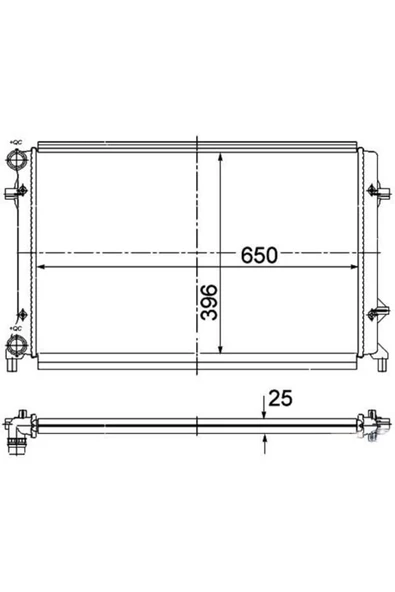 Ori MVW254023 Radyatör Golf V-Caddy III-Jetta III-Passat-Touran-Octavia Ac Klimasız Mek Otom 650X415X23 ürün görseli 1