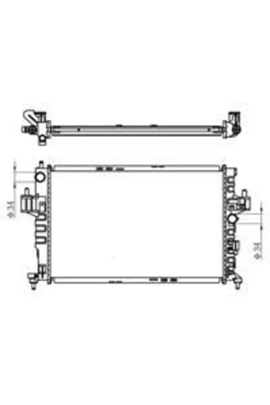 Ori MOP031023 Radyatör Corsa C-Combo-Tıgra 1.3 Cdtı-1.7 Cdtı Ac Mek 600X377X23 ürün görseli