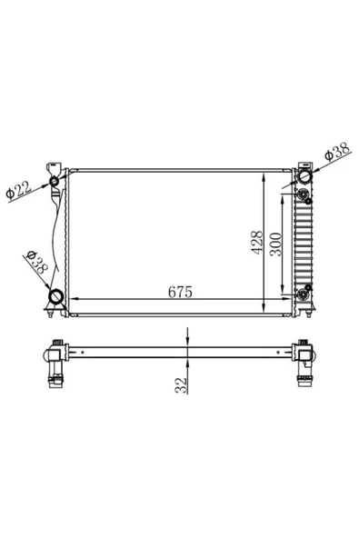 Ori BAU064032 Radyatör Brazing At 675X438X32 A6 2.7 TDI/3.0 TDI 04 60233A ürün görseli