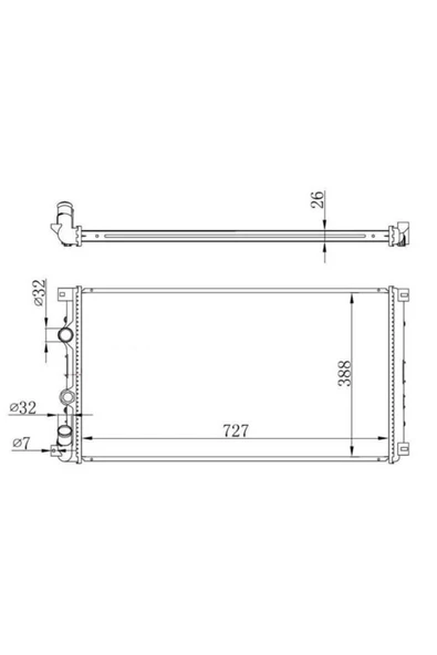 Ori MRN265034 Radyatör Mechanical Mt 730X415X34 Master  1.9Dci/2.2Dci/2.5Dci/2.8Dtı 98 Movano 98 63812A - 1