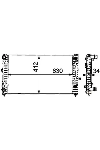 Ori BAU003032 Radyatör Brazing Passat 96-00 A4 95-01 Adp-Ahl Ac Klimasız Mek Otom 632X398X32 ürün görseli 1