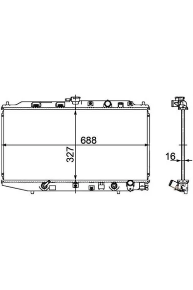 Ori BHN028016 Radyatör Brazing Civic 88-91 Otom Klimasız 325X668X16