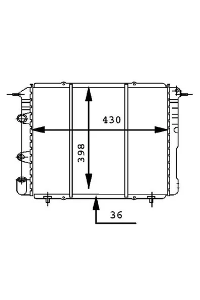 Ori MRN058 Motor Su Radyatörü R19 88- 430×388×34 ürün görseli