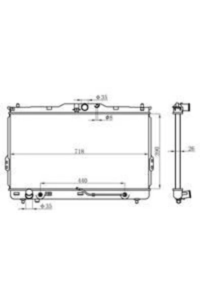 Ori BHY041 Su Radyatörü Santafe 00- 2.0 CRDI Mt Brazıng 390X718X26 ürün görseli