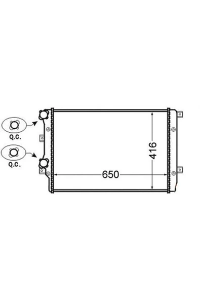 Ori MVW812034 Radyatör Caddy III-Golf V-Passat-A3-Altea-Octavia 1.9TDI Ac Klimasız Mek 650X415X34 ürün görseli