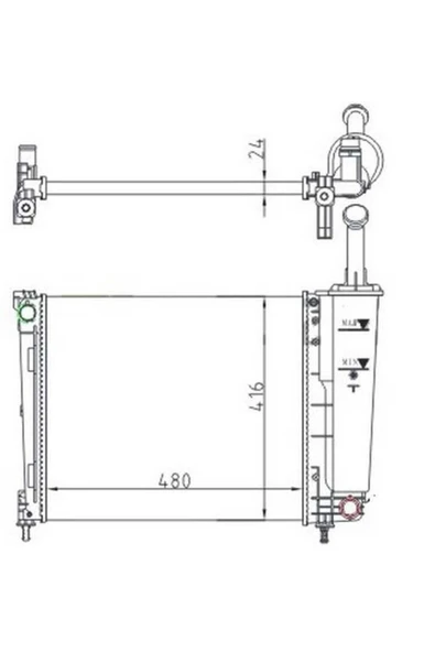 Ori MFI574024 Radyatör Mechanical Mt 480 416 24 Lancia Y 1.2İ 2011 617873