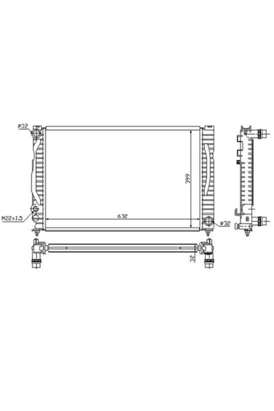 Ori BAU072032 Radyatör Brazing At 632X398X32 Bau504 A4 2.4İ/2.5 TDI 1994 A6 2.4İ/2.8İ Superb Passat 2000 ürün görseli 1