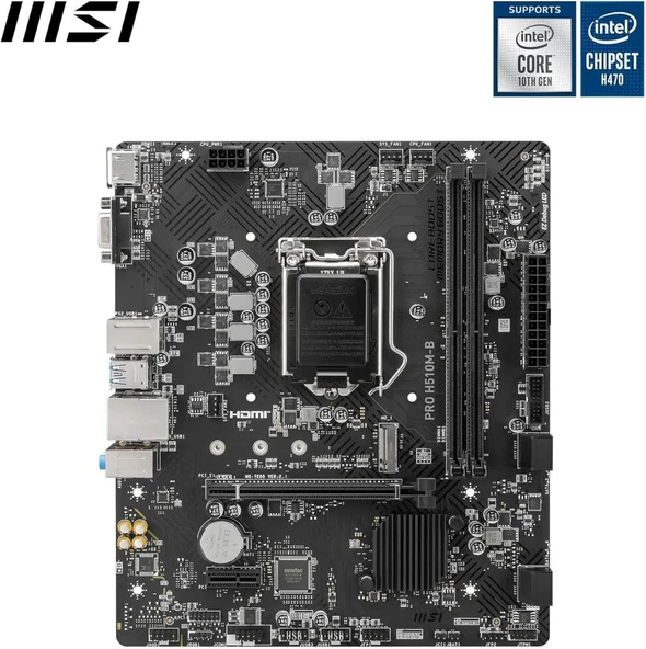 MSI Pro H510M-B Intel LGA1200 DDR4 Micro ATX Anakart Teşhir - 2