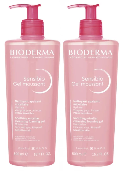 Bioderma Hassas Ciltler Için Temizleyici Jel - Sensibio Foaming Gel 500 ML 2 Adet