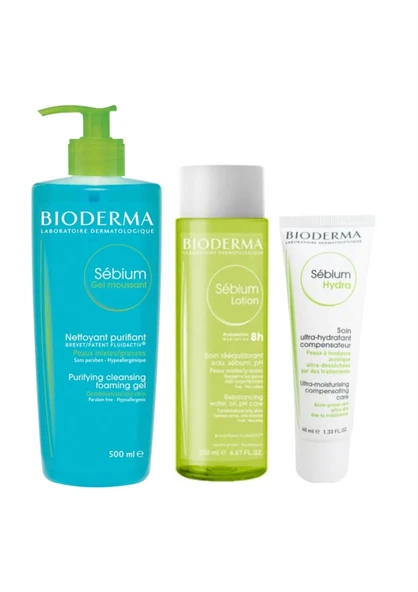 Bioderma Sebium Akne Bakım Set | Krem - Tonik - Temizleme Jeli