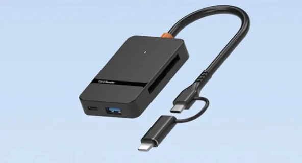 8 in 1 Kart Okuyucu Type-C - Lightning Çift Girişli Cihaz – Çoklu Kart Desteği, Hızlı Veri Aktarımı, Kompakt Tasarım, Universal Uyum - 2