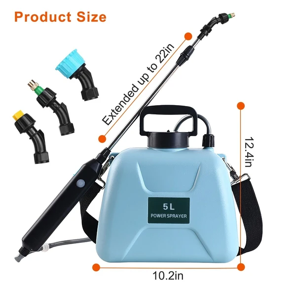 5L Elektrikli Bahçe Püskürtücüsü - Mavi - USB Şarjlı - Otomatik Atomizasyon