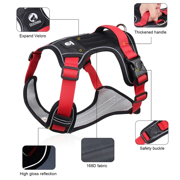 Yansıtıcı Köpek Harnessi Taktiği Yelek - Renk 01 - Boyut XL - 3