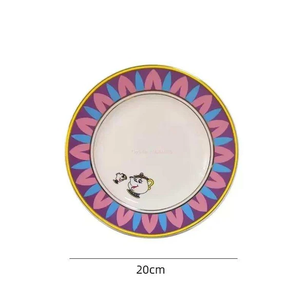 Güzel ve Çirkin Çaydanlık Seti - 20cm Tatlı Tabağı