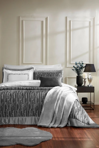 Özdilek Velluto 27 Parça Çeyiz Seti-Gri - Resim 4