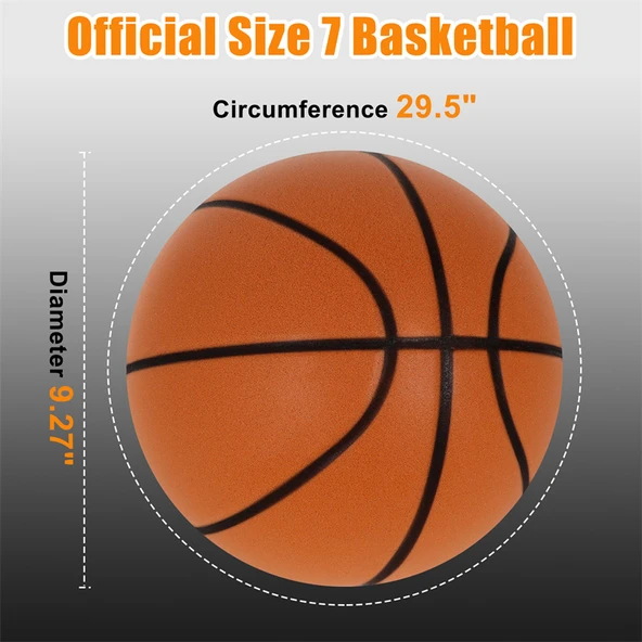 24cm Sessiz Basketbol - Kahverengi - 7 Numara - 2