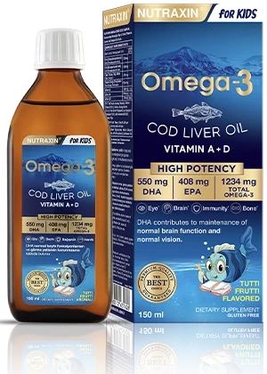 Nutraxin For Kids Omega-3 Balık Yağı Takviye Edici Gıda 150 ml