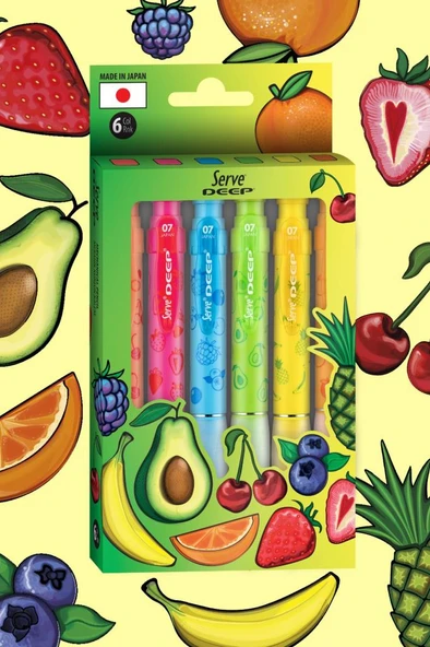 Serve Deep Uçlu Kalem Meyve Serisi 07mm - 6'lı Set - 5