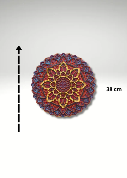 Çok Katmanlı Ahşap Mandala Duvar Dekoru - Spiritüel Dekorasyon - 5