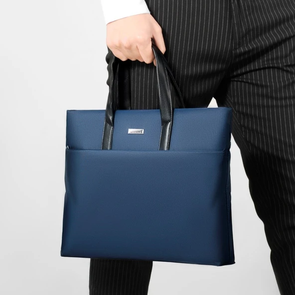 Erkekler için Büyük Kapasiteli Polyester Laptop Çantası - Mavi - 6