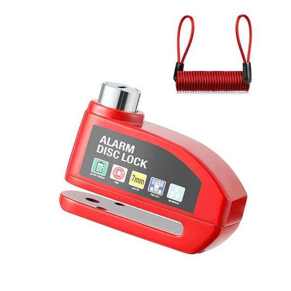 110dB Bisiklet Alarmı Disk Fren Kilidi - Kırmızı Kablo ile