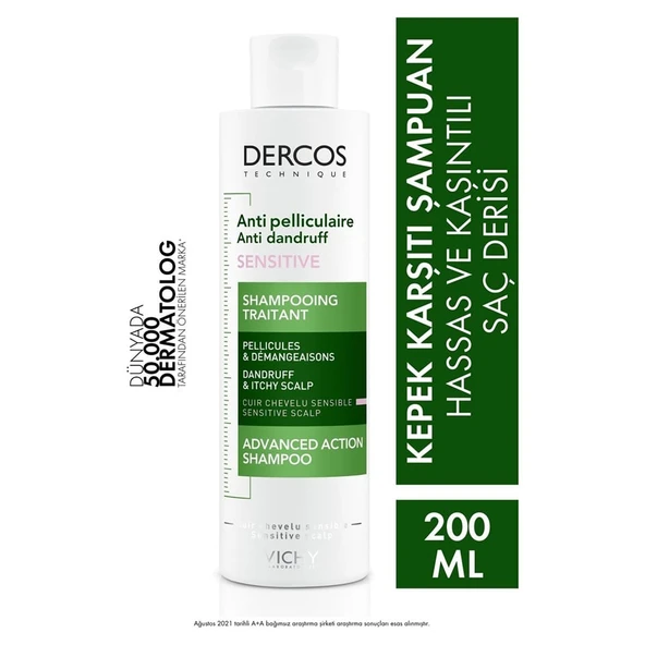Vichy Dercos Anti-Dandruff Kepek Karşıtı Bakım Şampuanı - Hassas Ve Kaşıntılı Saç Derisi 200 ml