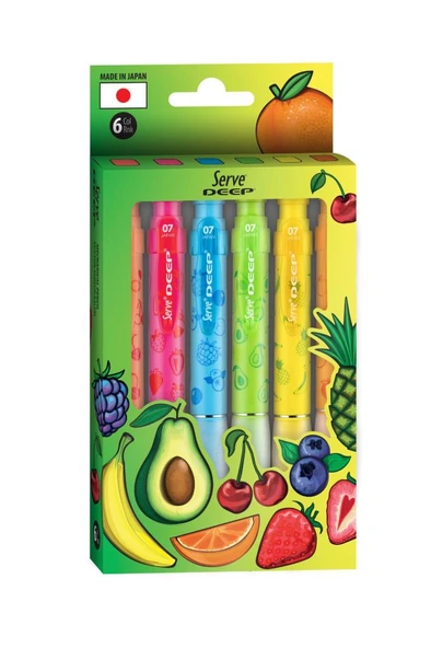 Serve Deep Uçlu Kalem Meyve Serisi 07mm - 6'lı Set