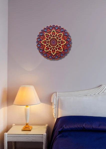 Çok Katmanlı Ahşap Mandala Duvar Dekoru - Spiritüel Dekorasyon - 4
